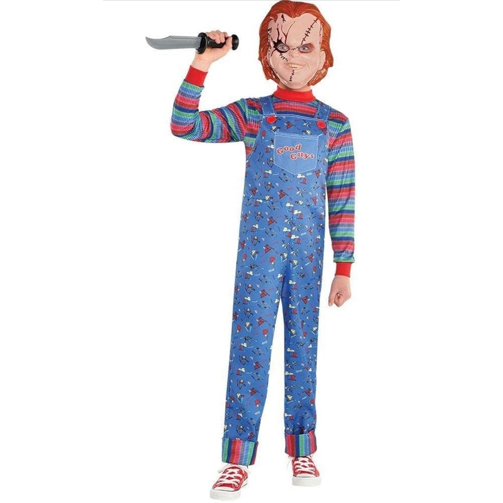 Good Guys "Chucky" Costume; Jumpsuit / Mask Youth Size Large‎ 12-14 Halloween